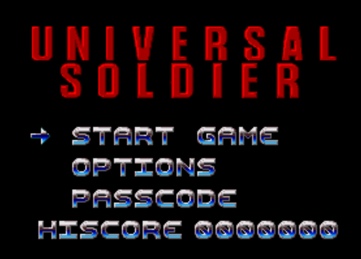 Universal Soldier Title Screen